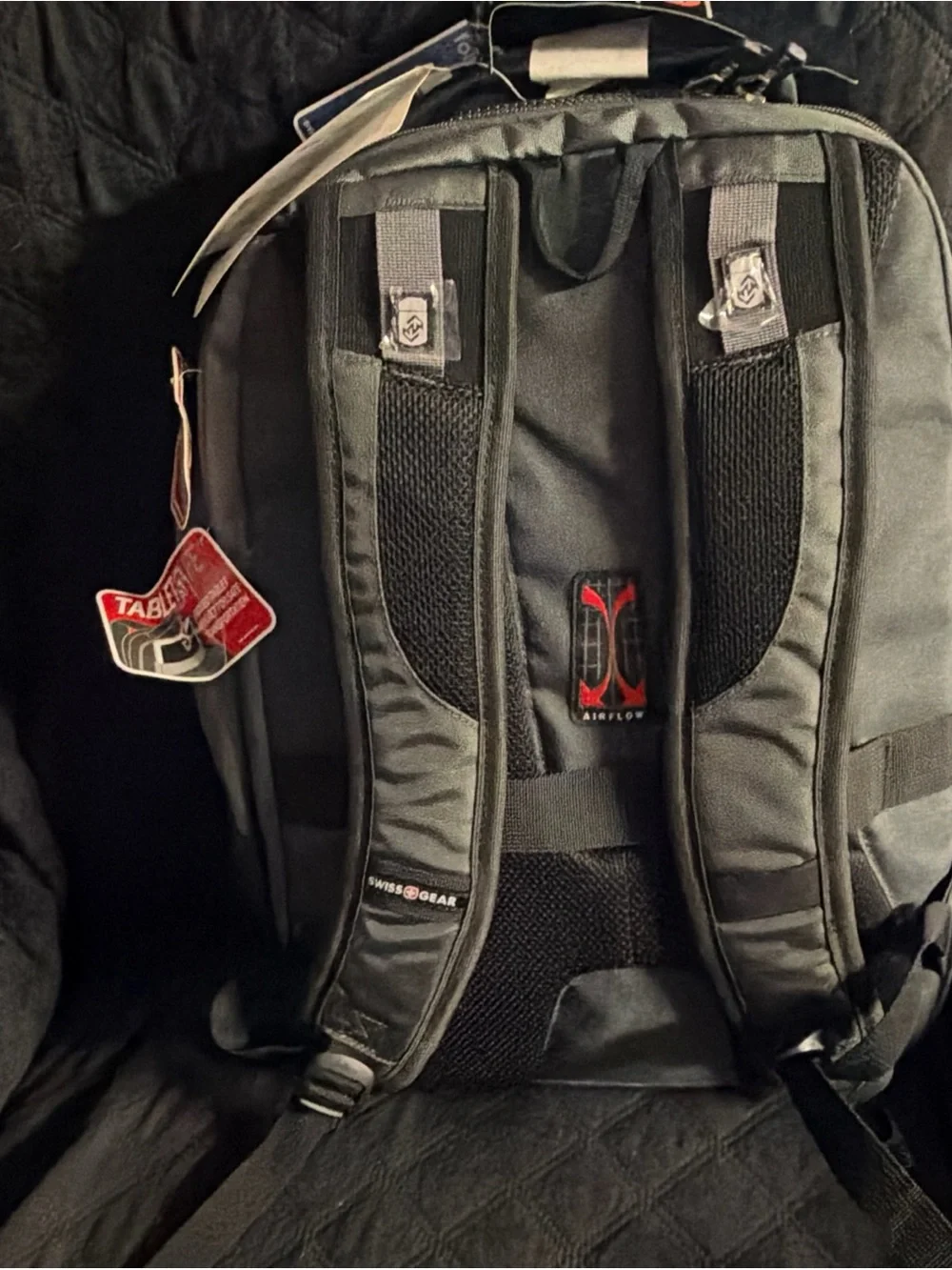 SwissGear Black and Gray Laptop Backpack with Mesh Pockets